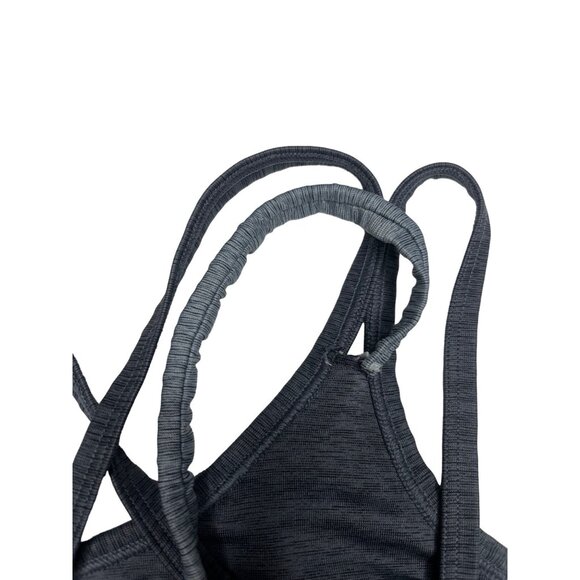Victorias Secret PINK Strappy Sports Bra Size M Gray & Black Polyester/Elastane - Picture 7 of 11